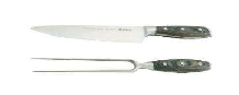 SET DE CUCHILLO LÍNEA BBQ 8" CON TENEDOR TIPO TRINCHA MANGO MADERA
