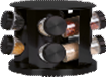 ESPECIERO GIRATORIO DE ACERO INOXIDABLE DE 8 JARROS NEGRO (NUEVO)