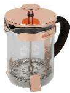 CAFETERA DE VIDRIO Y AC. INOX. C/ÉMBOLO TIPO PRENSA FRANCESA 600 ML COBRE