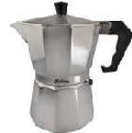 CAFETERA ALUMINIO PULIDO TIPO ITALIANA 9 POCILLOS