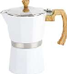 CAFETERA ALUMINIO ESMALTADO BLANCO TIPO ITALIANA INDUCCIÓN 9 POCILLOS MASTERCHEF
