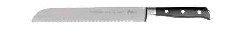 CUCHILLO PARA CORTAR PAN LÍNEA PROFESSIONAL 8" INOX. MANGO CON REMACHES NEGRO