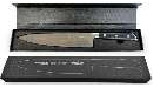 CUCHILLO CHEF LÍNEA PROFESSIONAL 8" INOX. MANGO CON REMACHES NEGRO CON ESTUCHE (NUEVO)