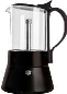 CAFETERA TIPO ITALIANA DE ACERO INOXIDABLE Y VIDRIO NEGRA 6 TAZAS PREMIUM (NUEVO)