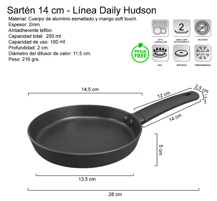 SARTÉN 14CM ANTIADHERENTE (NUEVO) - foto 4
