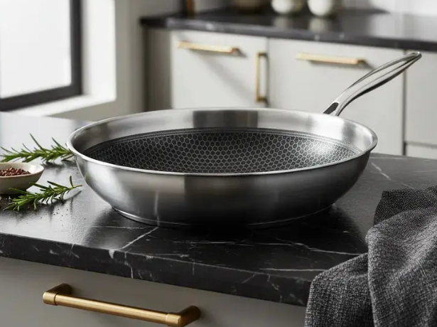 WOK DE ACERO INOXIDABLE CON ANTIADHERENTE SIN TAPA 30CM