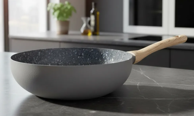 WOK DE ALUMINIO C/ANTIADHERENTE GRANITO DE 28CM