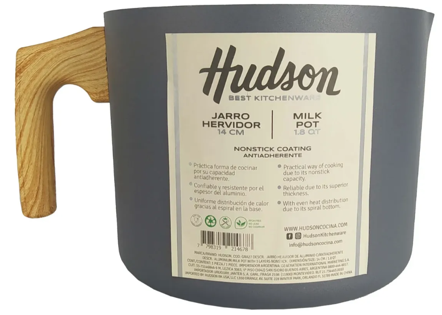 JARRO HERVIDOR DE ALUMINIO C/ANTIADHERENTE GRANITO DE 14CM