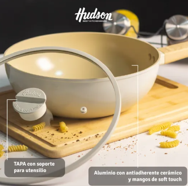 WOK CON TAPA DE ALUMINIO FORJADO 28 CM ANTIADHERENTE HARMONY - foto 4
