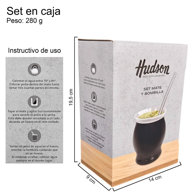 SET MATE ACERO INOX CON BOMBILLA COPA NEGRO (NUEVO) - foto 5