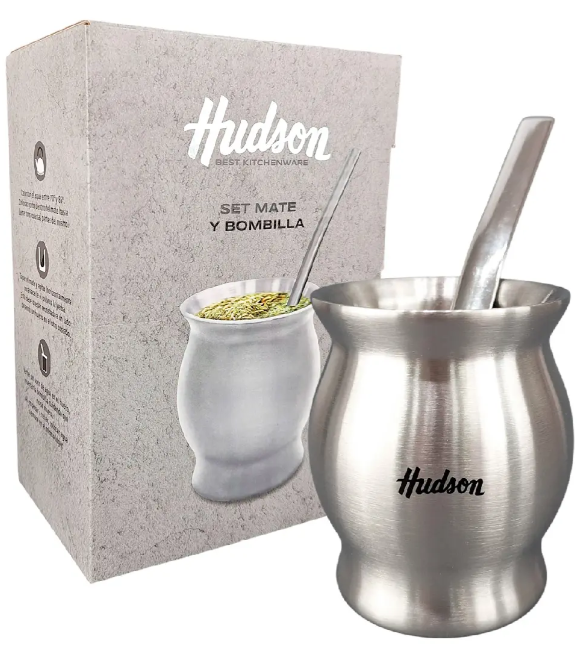 SET MATE ACERO INOX CON BOMBILLA COPA PULIDO (NUEVO)