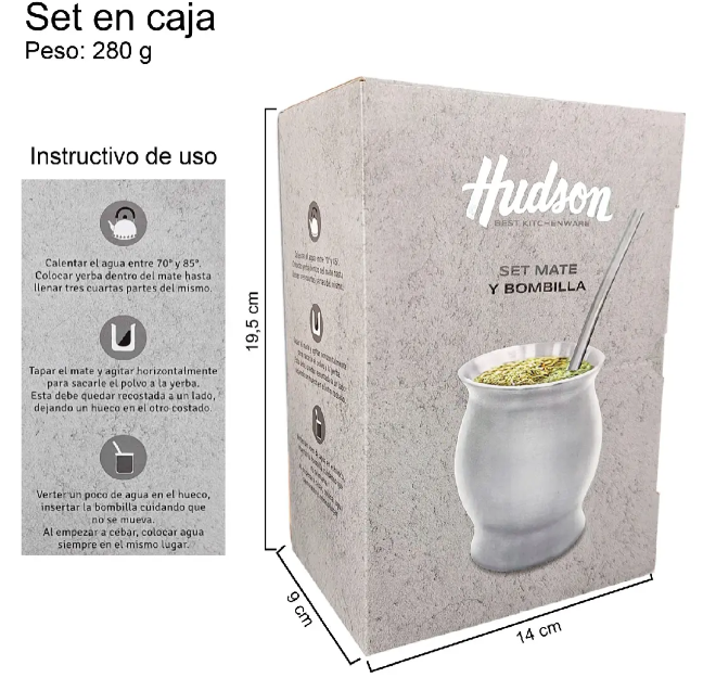 SET MATE ACERO INOX CON BOMBILLA COPA PULIDO (NUEVO) - foto 4