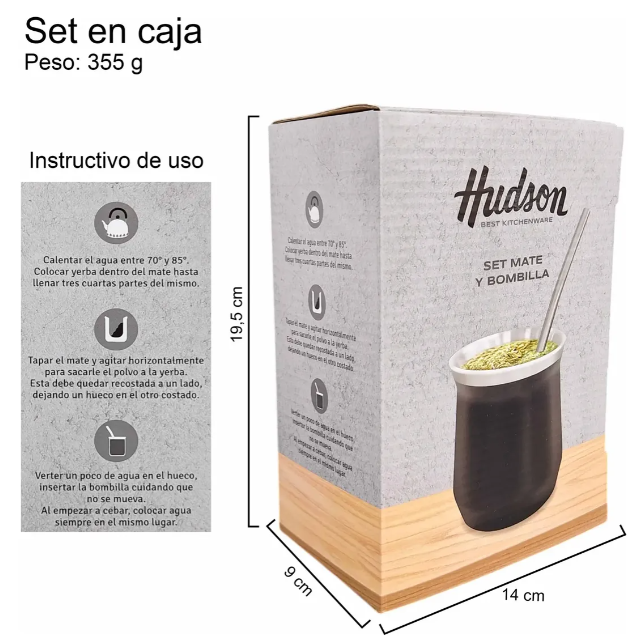 SET MATE ACERO INOX CON BOMBILLA VASO NEGRO (NUEVO) - foto 5