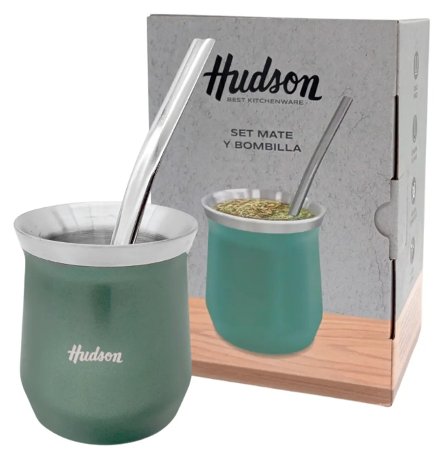 SET MATE ACERO INOX CON BOMBILLA VASO VERDE (NUEVO) - foto 5