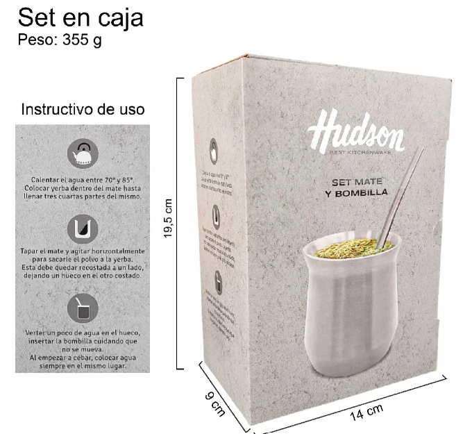 SET MATE ACERO INOX CON BOMBILLA VASO PULIDO (NUEVO) - foto 3