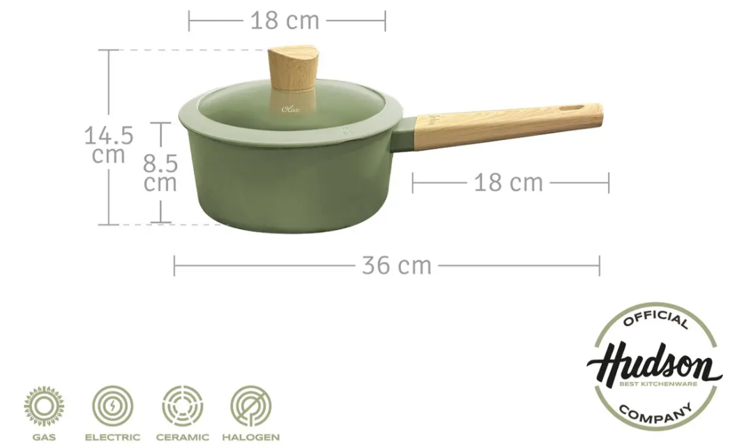 CACEROLA DE ALUMINIO C/ANTIADHERENTE OLIVE DE 18CM - foto 5