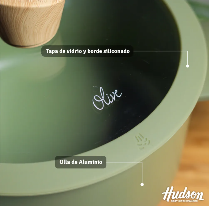CACEROLA DE ALUMINIO C/ANTIADHERENTE OLIVE DE 26CM - foto 4