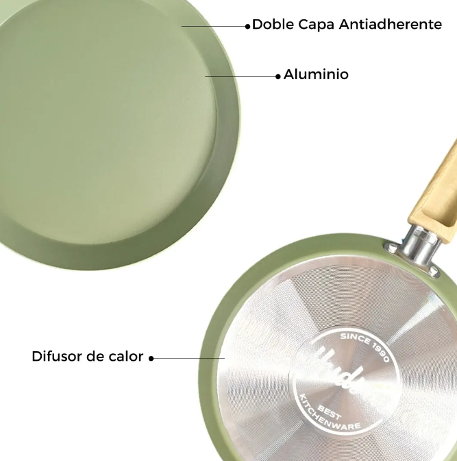 PANQUEQUERA DE ALUMINIO C/ANTIADHERENTE OLIVE DE 22CM - foto 3