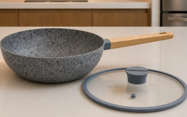 WOK CON TAPA DE ALUMINIO FORJADO 28 CM ANTIADHERENTE GRANITO - foto 6