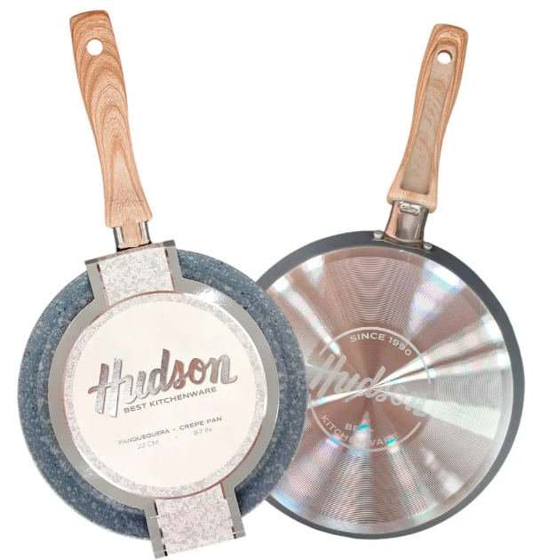 PANQUEQUERA DE ALUMINIO 22 CM ANTIADHERENTE EFECTO GRANITO GRIS - foto 6