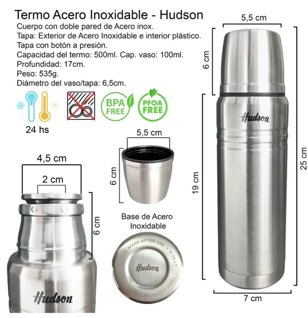 TERMO DE 500 ML ACERO
